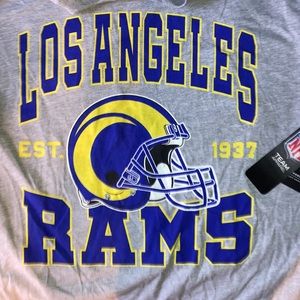 🏈🐏 Gray L.A. Ram Size Medium Tee Shirt Junk Food Clothing NFL Los Angeles 🐏🏈